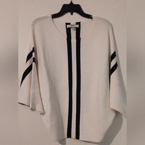 Katherine Barclay Black and White Textured Sweater.